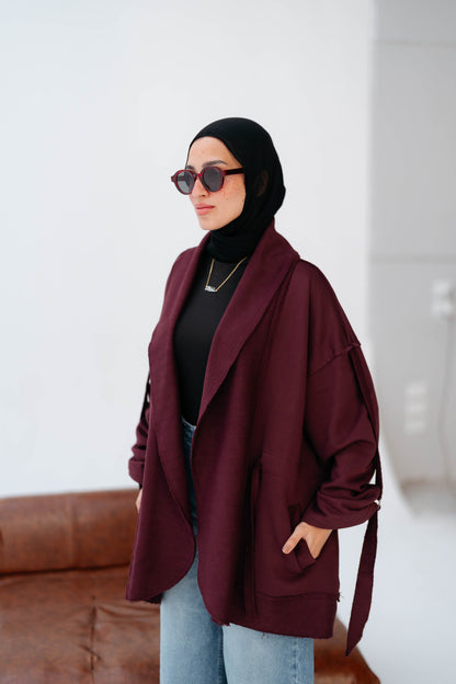 UBRAN LUXE CARDIGAN MAROON
