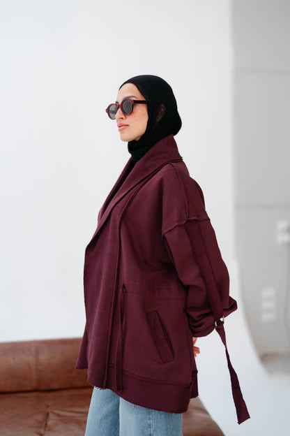UBRAN LUXE CARDIGAN MAROON