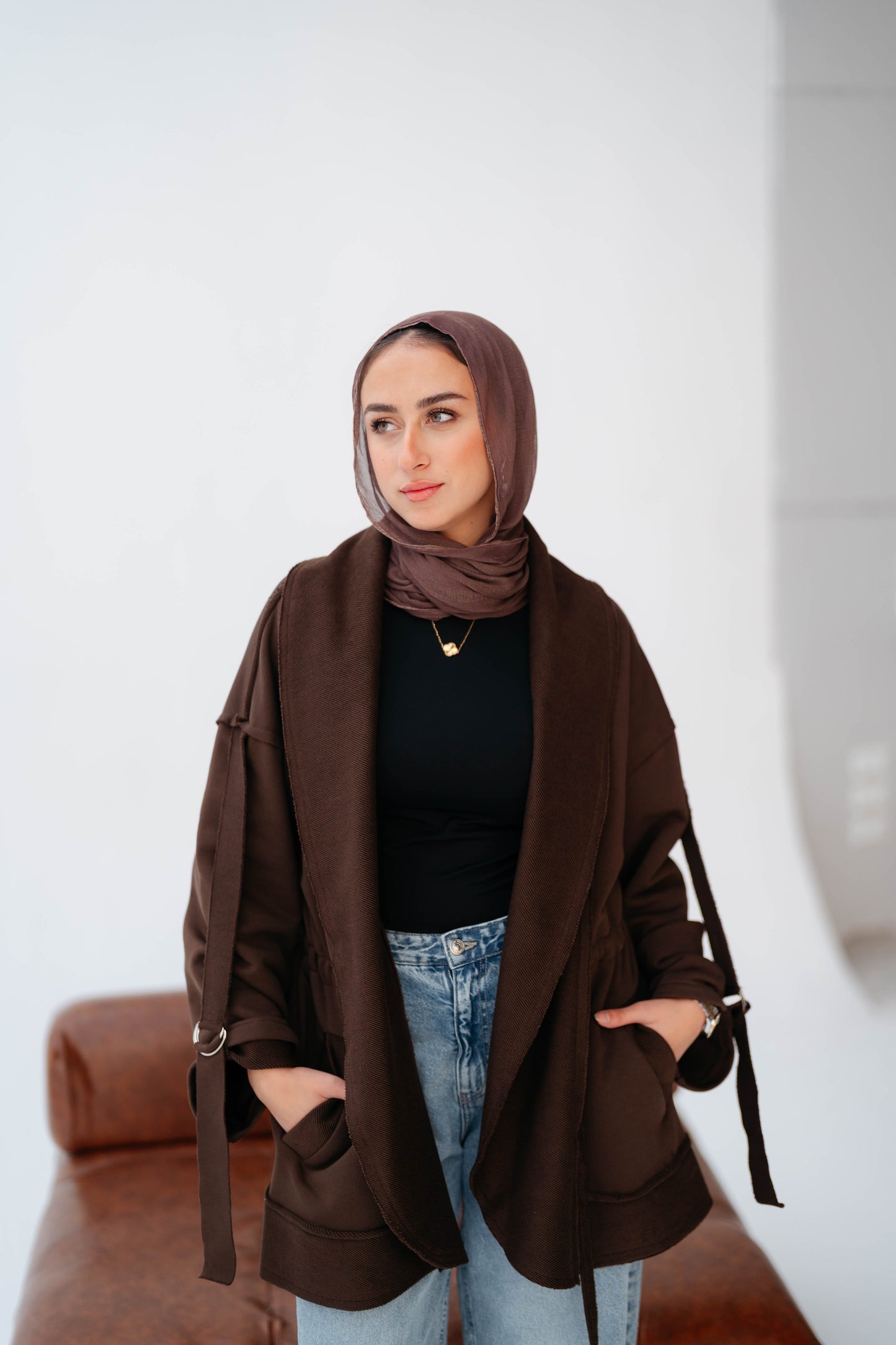 UBRAN LUXE CARDIGAN DARK BROWN