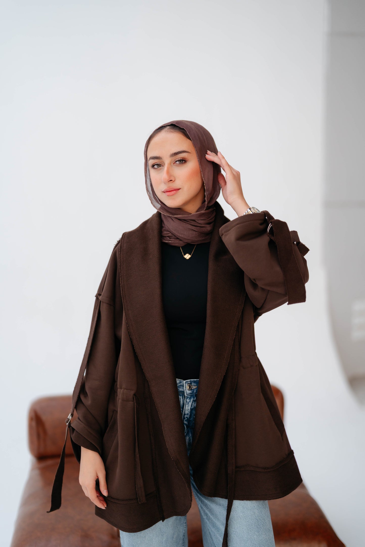 UBRAN LUXE CARDIGAN DARK BROWN