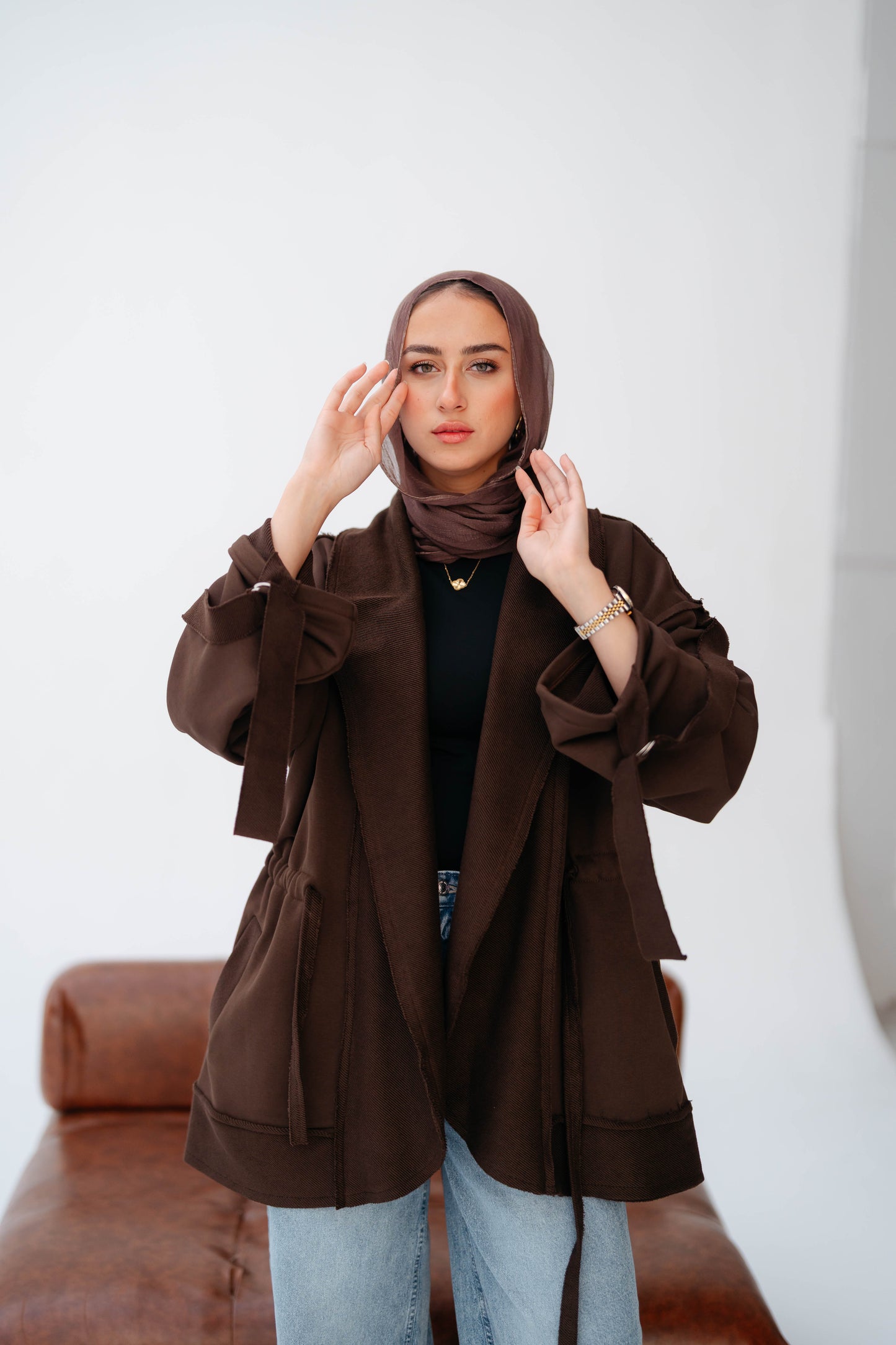 UBRAN LUXE CARDIGAN DARK BROWN