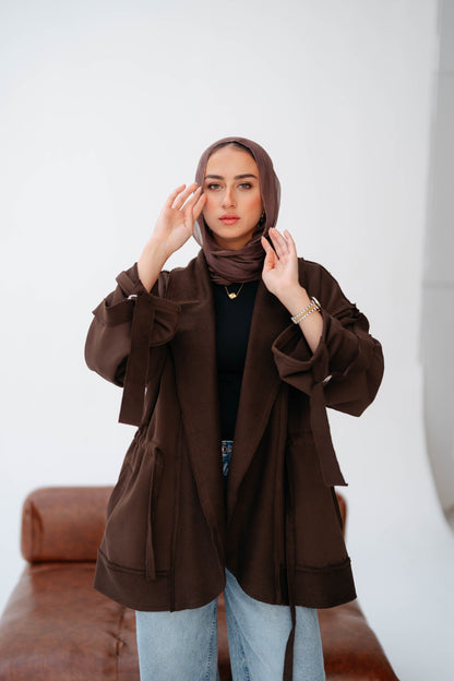 UBRAN LUXE CARDIGAN DARK BROWN