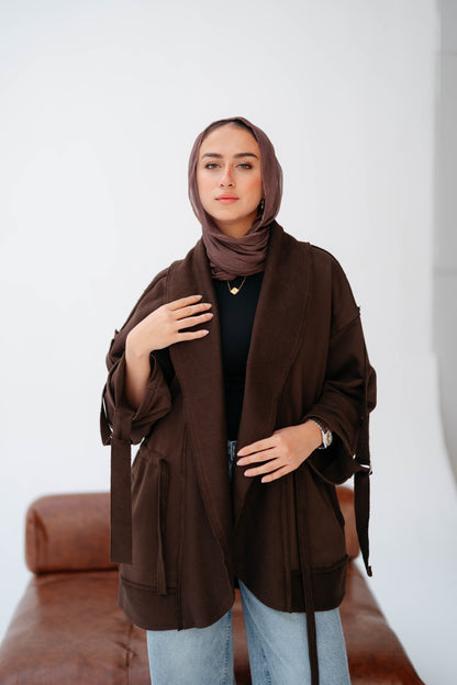 UBRAN LUXE CARDIGAN DARK BROWN