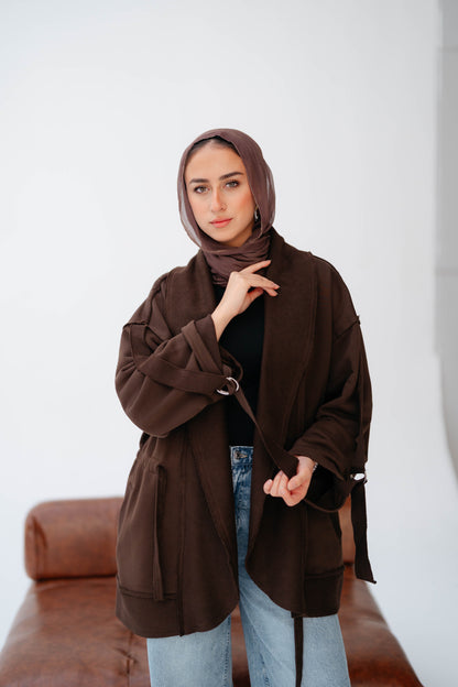 UBRAN LUXE CARDIGAN DARK BROWN