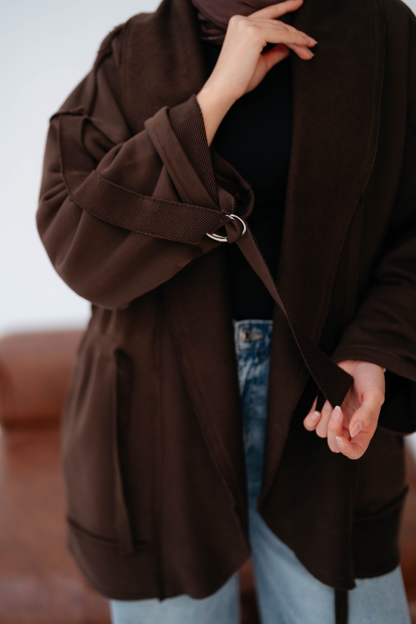 UBRAN LUXE CARDIGAN DARK BROWN