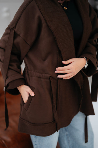UBRAN LUXE CARDIGAN DARK BROWN