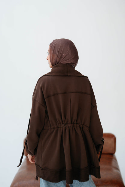 UBRAN LUXE CARDIGAN DARK BROWN