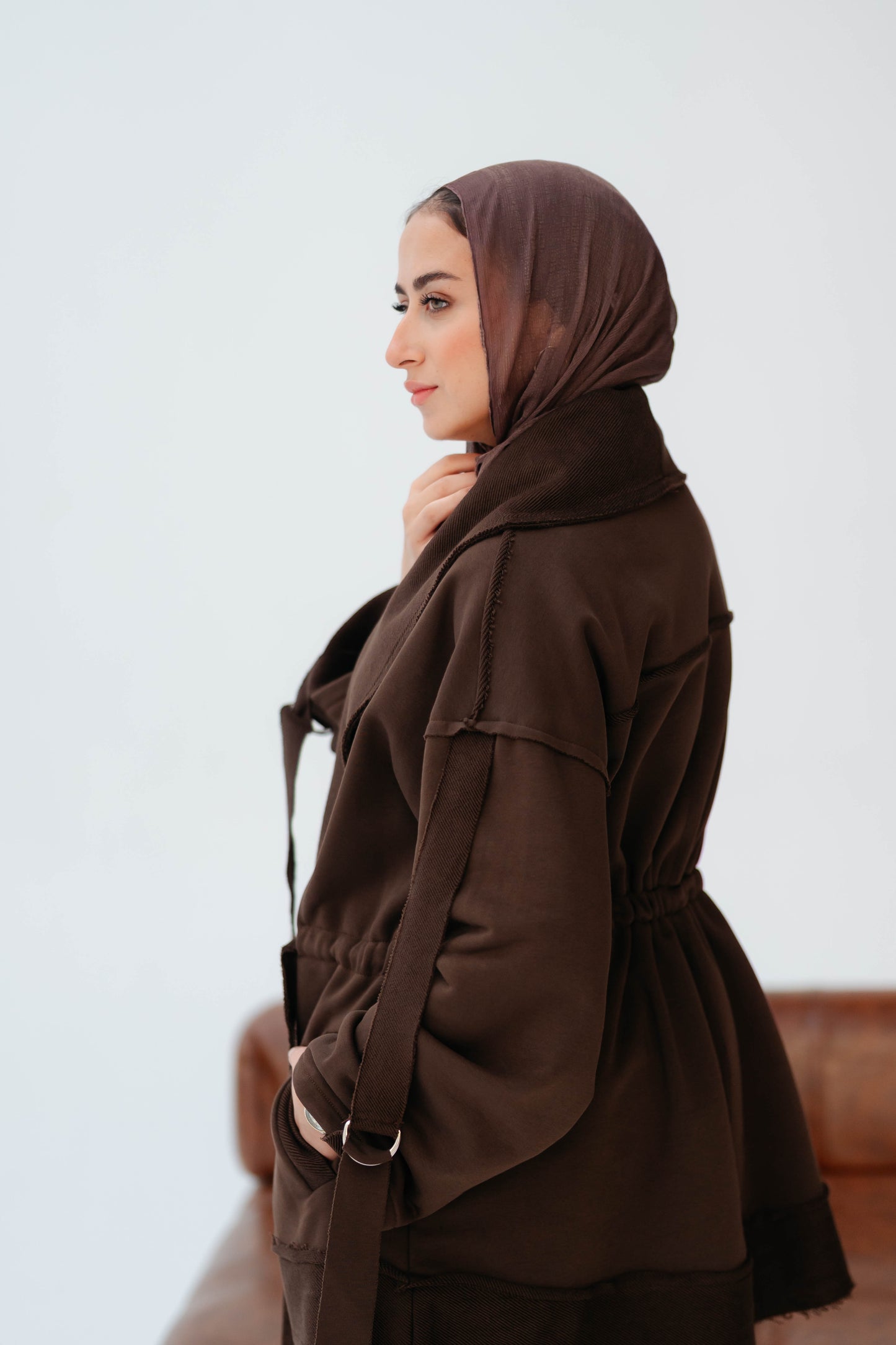 UBRAN LUXE CARDIGAN DARK BROWN