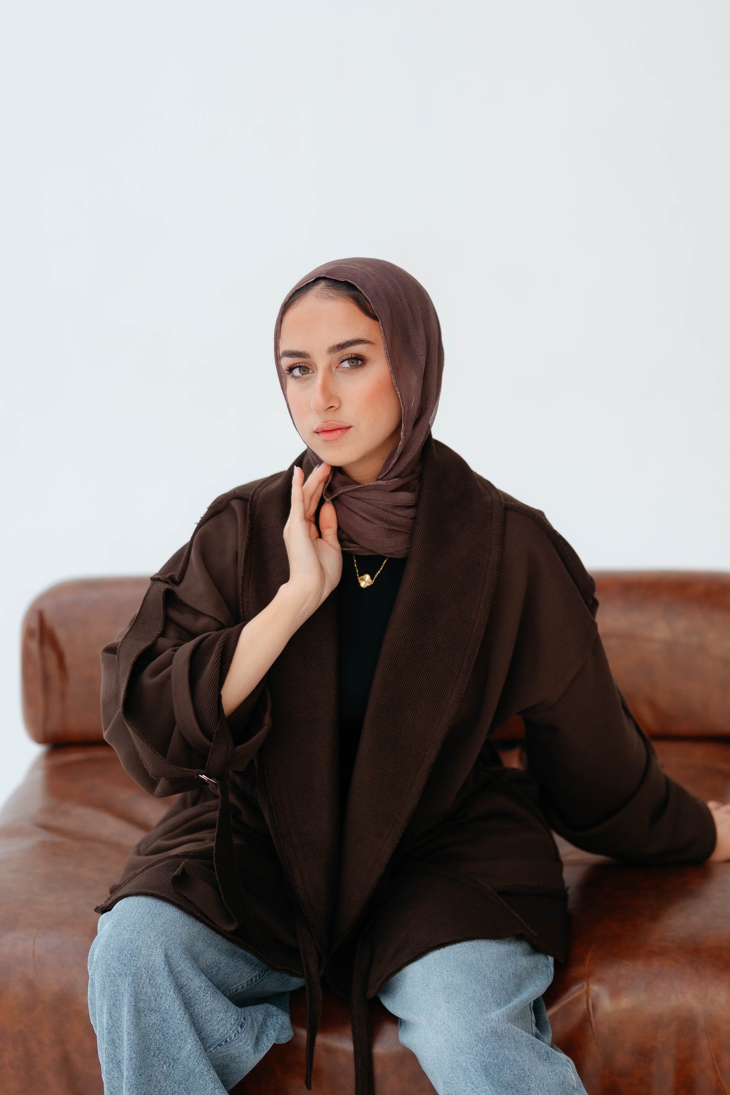 UBRAN LUXE CARDIGAN DARK BROWN