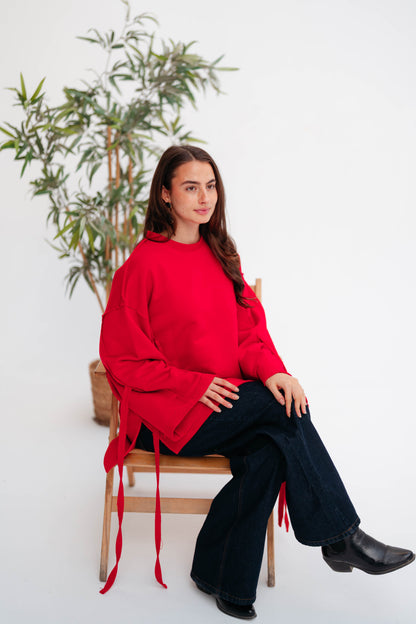 UBRAN COZY SWEATSHIRT CRIMSON RED