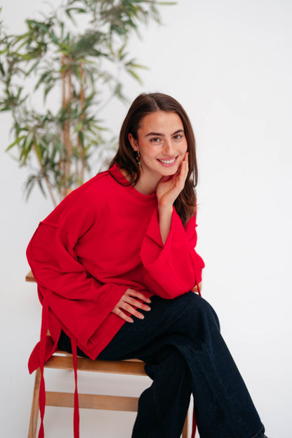 UBRAN COZY SWEATSHIRT CRIMSON RED