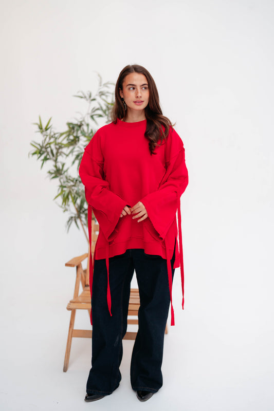 UBRAN COZY SWEATSHIRT CRIMSON RED