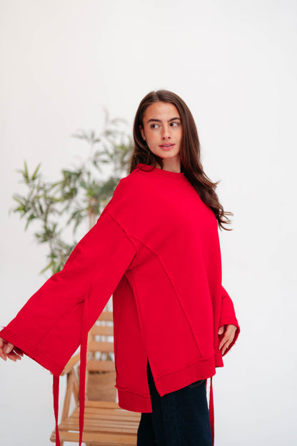 UBRAN COZY SWEATSHIRT CRIMSON RED