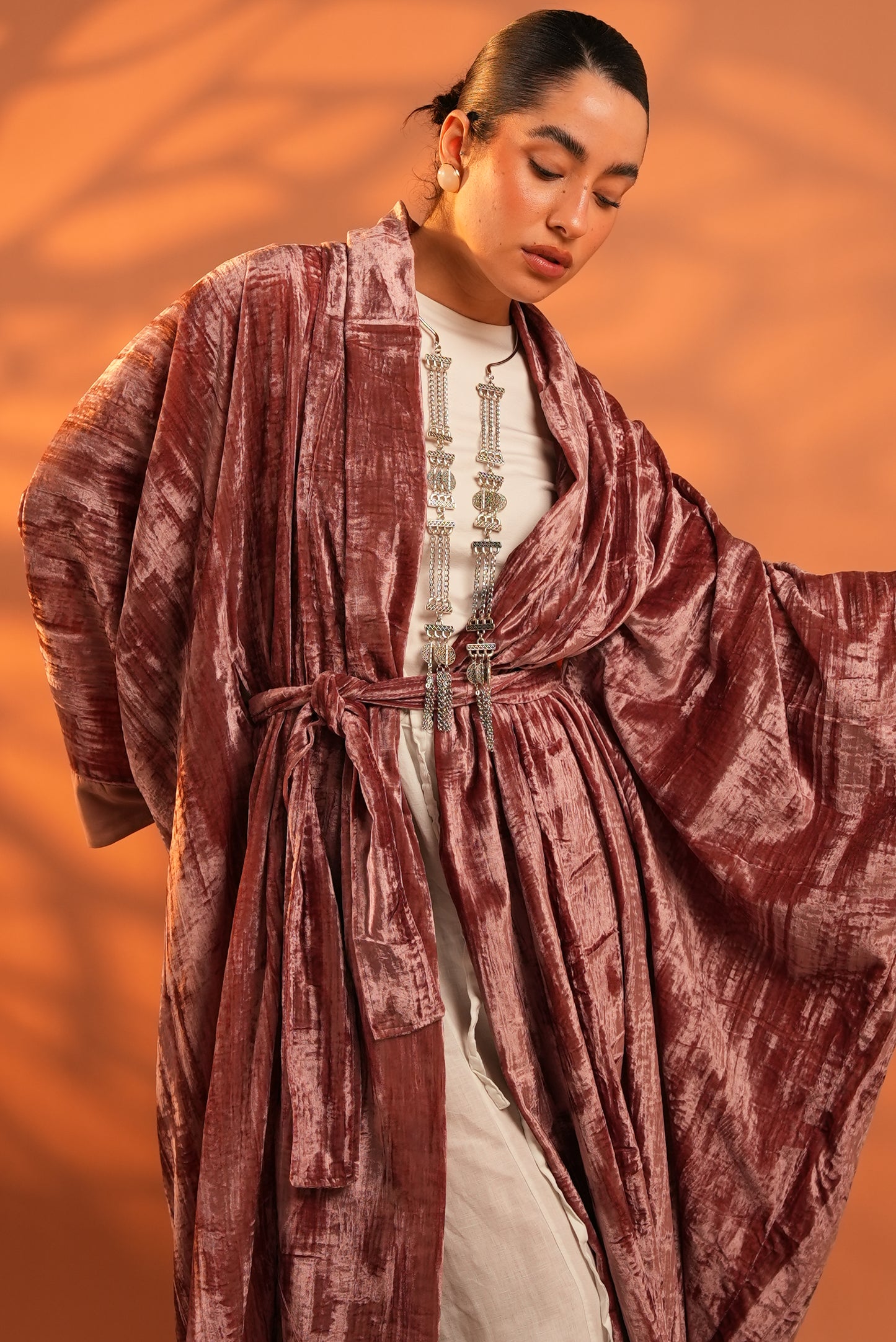 Lune Noir Kaftan In Pink