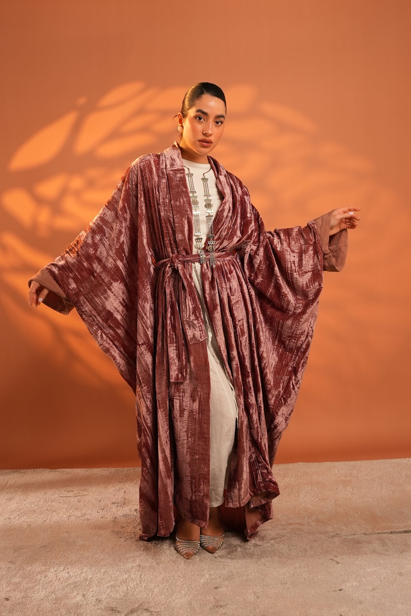 Lune Noir Kaftan In Pink