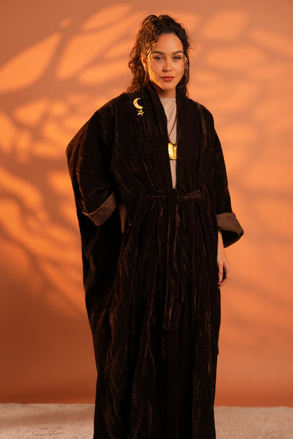 Lune Noir Kaftan In Dark Brown