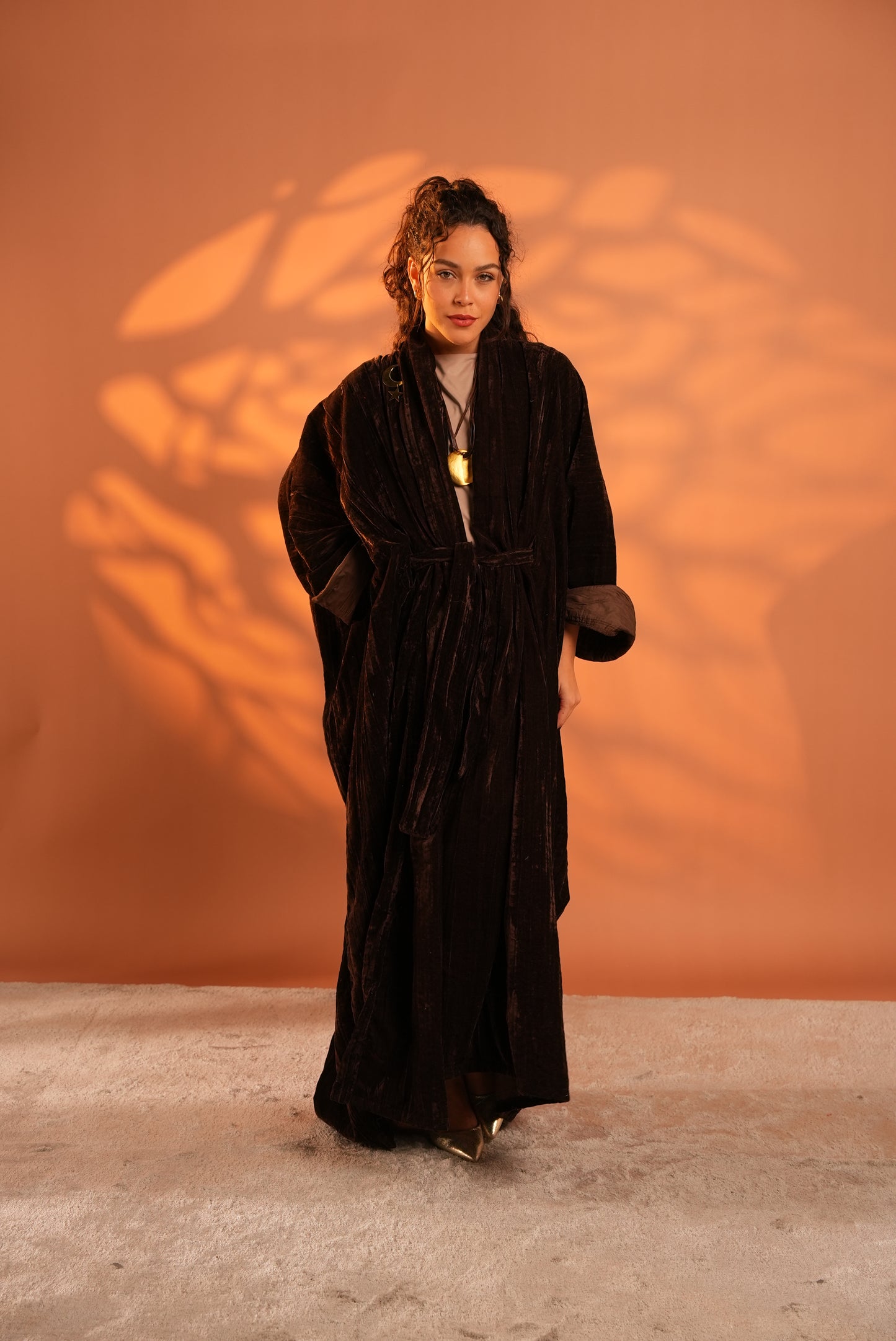 Lune Noir Kaftan In Dark Brown