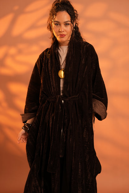 Lune Noir Kaftan In Dark Brown
