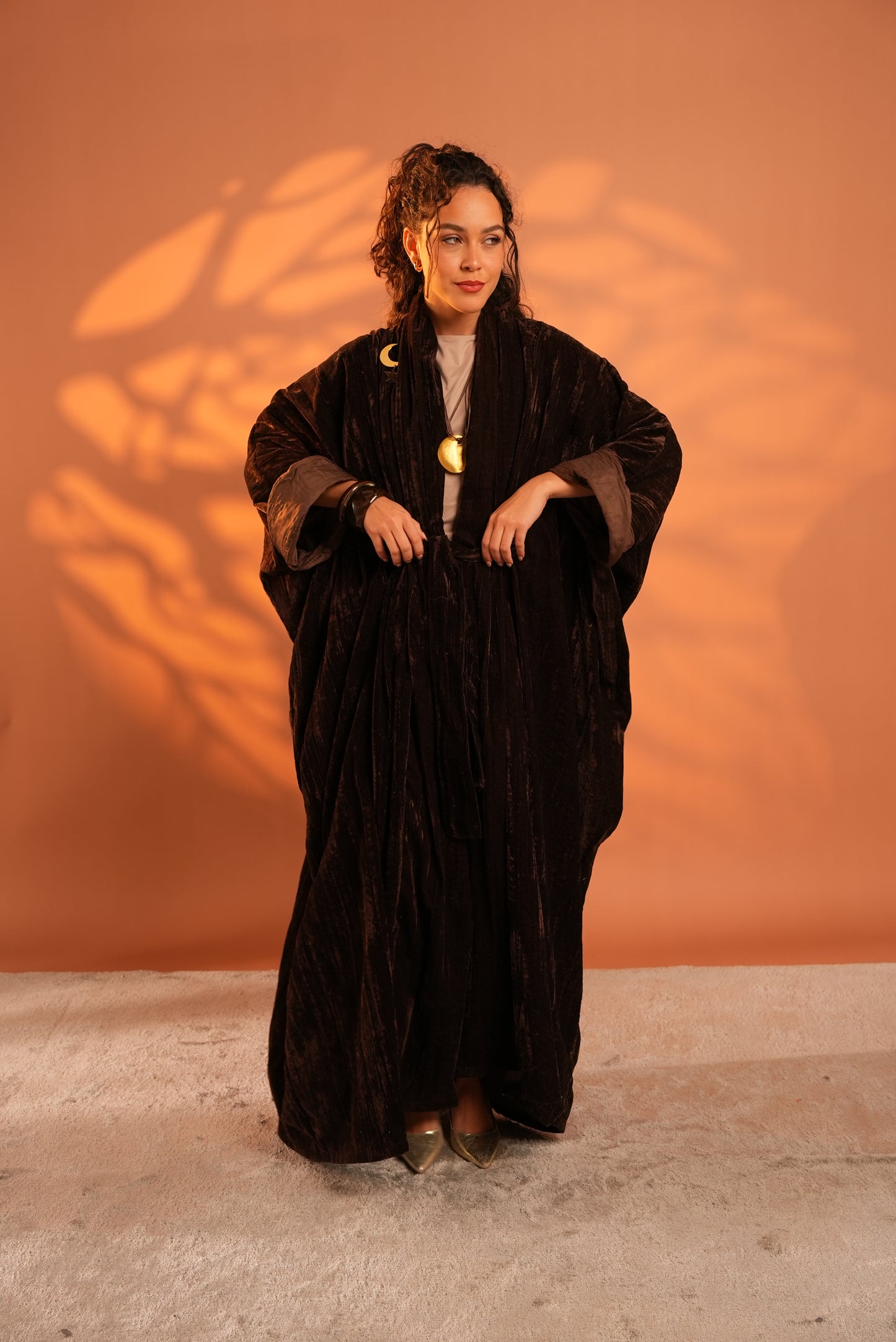 Lune Noir Kaftan In Dark Brown