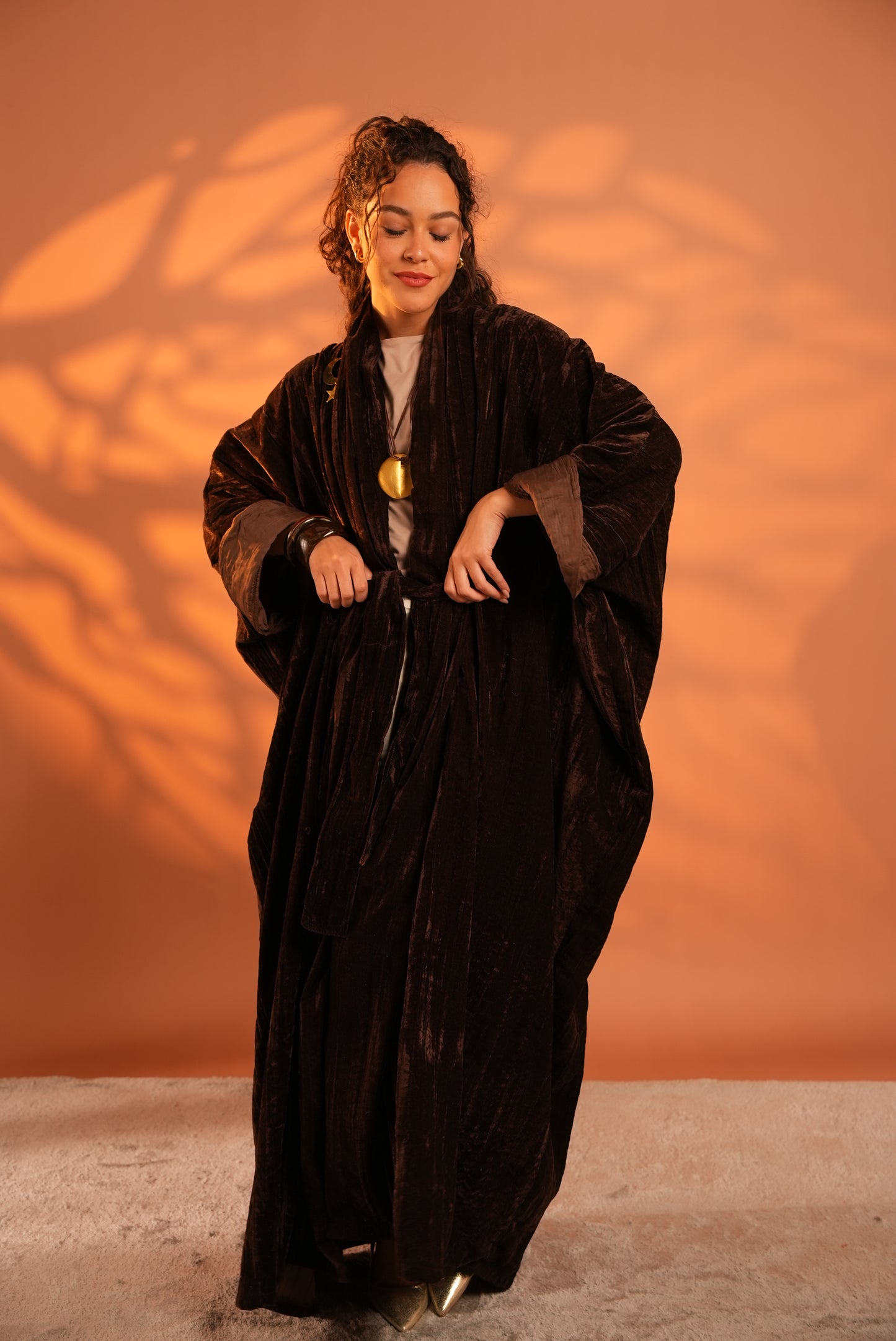 Lune Noir Kaftan In Dark Brown