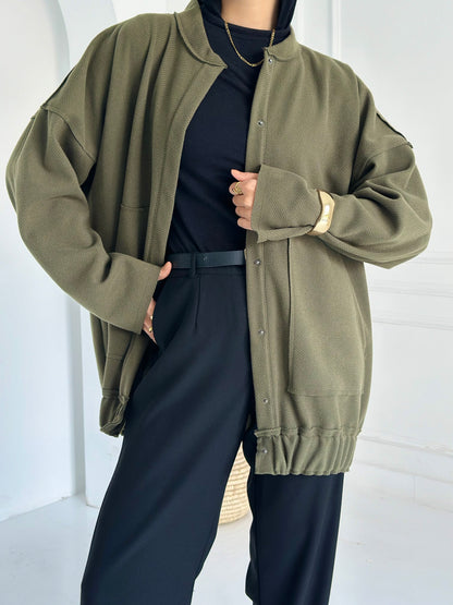 casual Wool Jacket In Olive