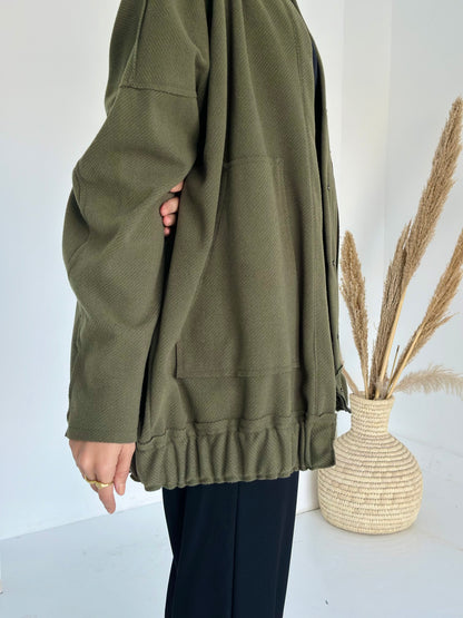 casual Wool Jacket In Olive