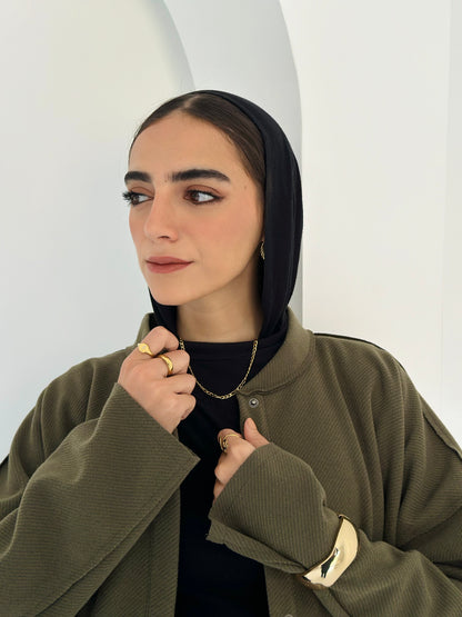casual Wool Jacket In Olive