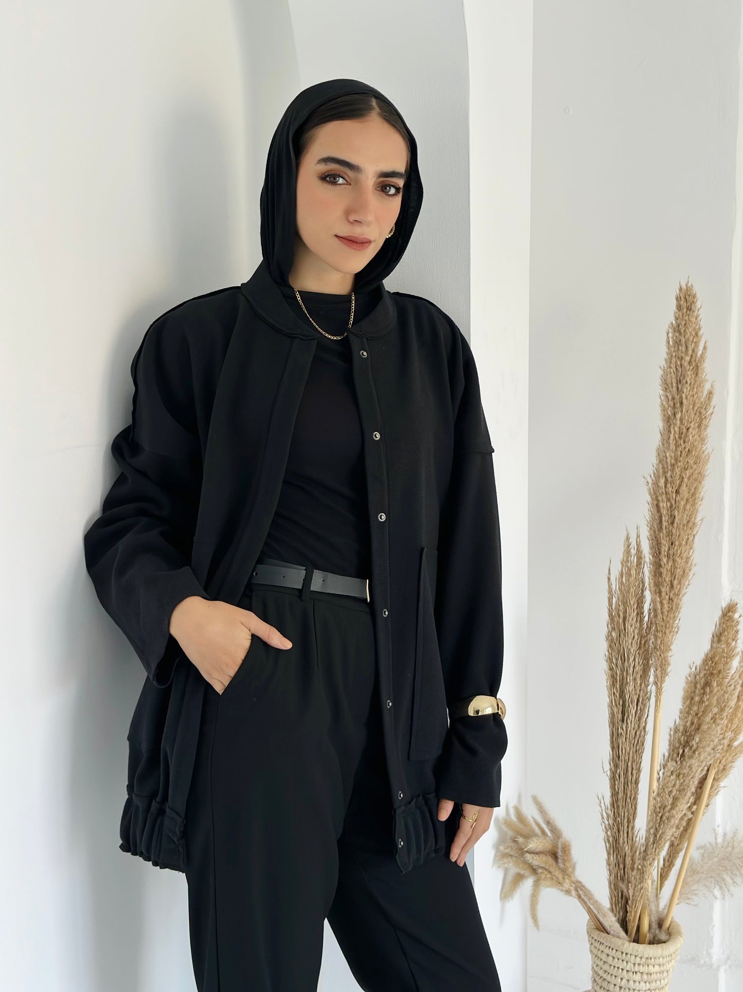 casual Wool Jacket In Black