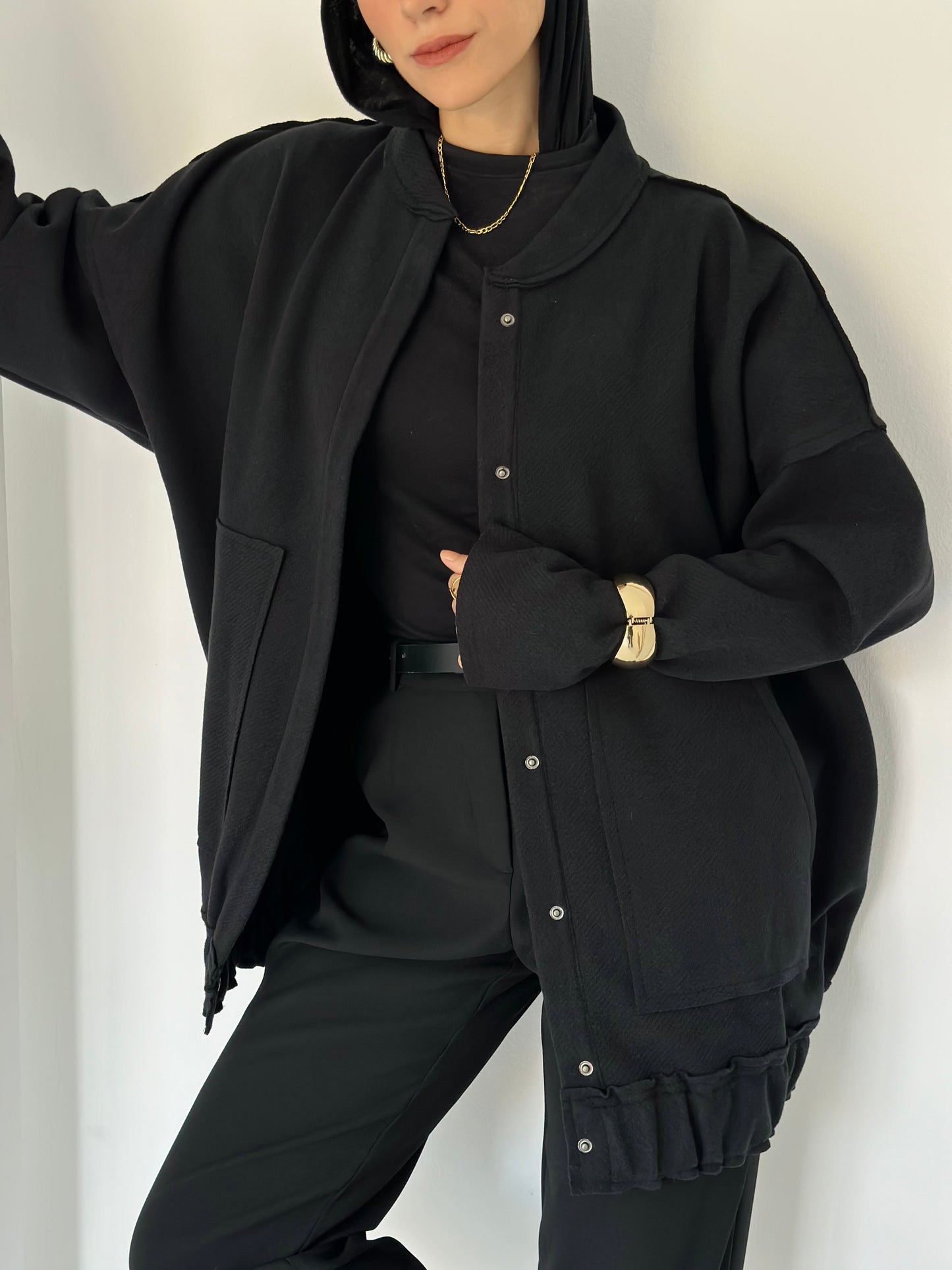 casual Wool Jacket In Black