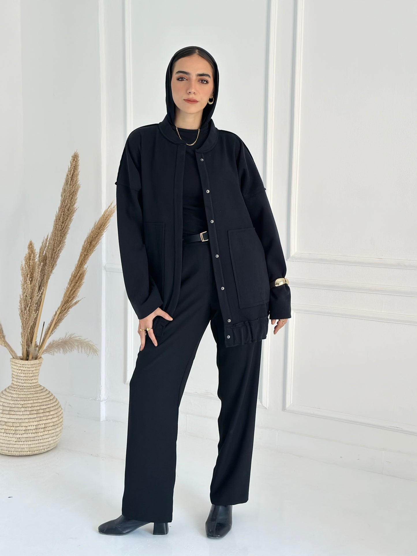 casual Wool Jacket In Black