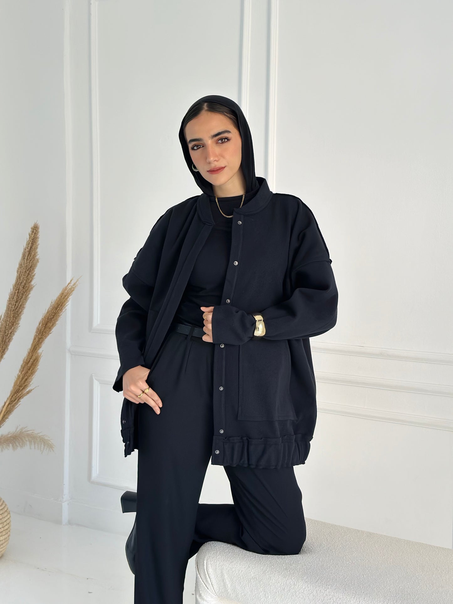 casual Wool Jacket In Black