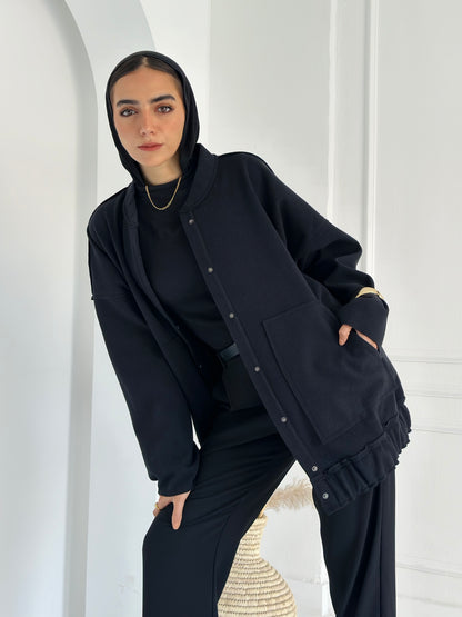 casual Wool Jacket In Black
