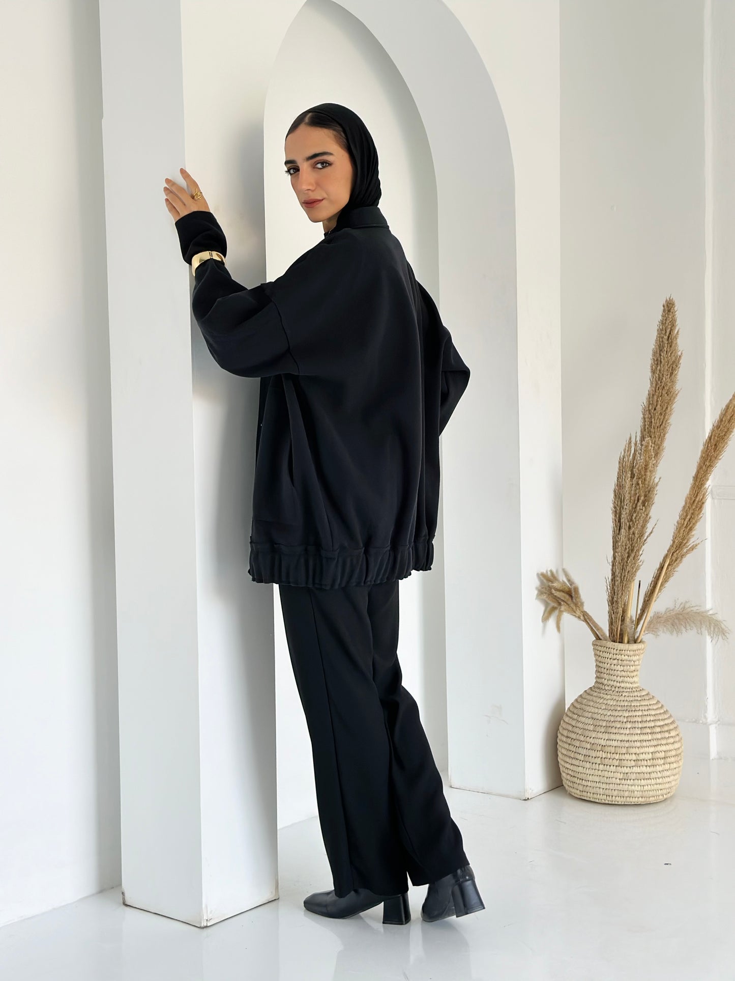 casual Wool Jacket In Black