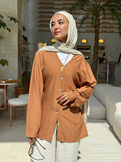 Lumè blouse in terracotta brown