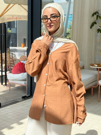 Lumè blouse in terracotta brown