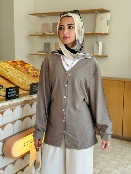 Lumè blouse in taupe gray