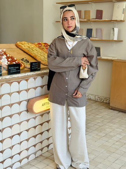 Lumè blouse in taupe gray