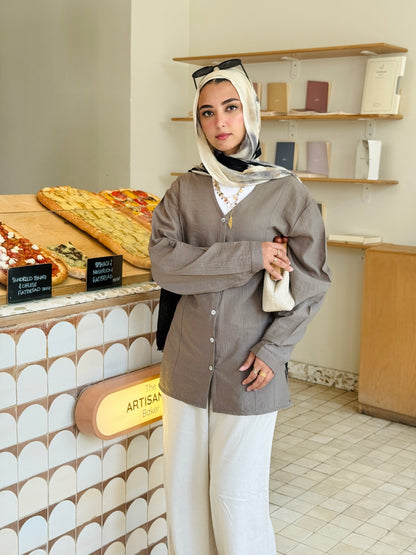Lumè blouse in taupe gray