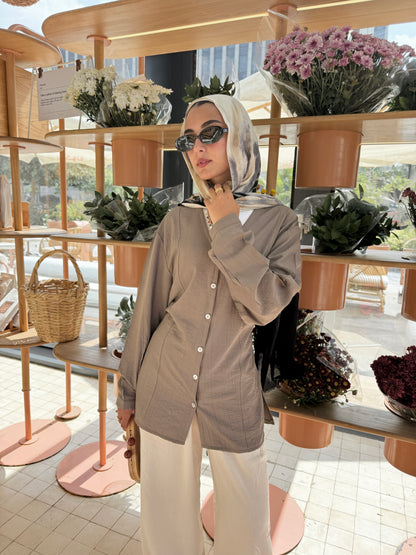 Lumè blouse in taupe gray