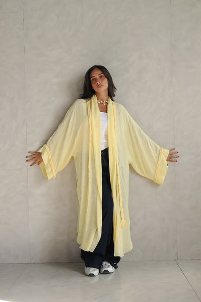 Halo Braids kimono butter yellow