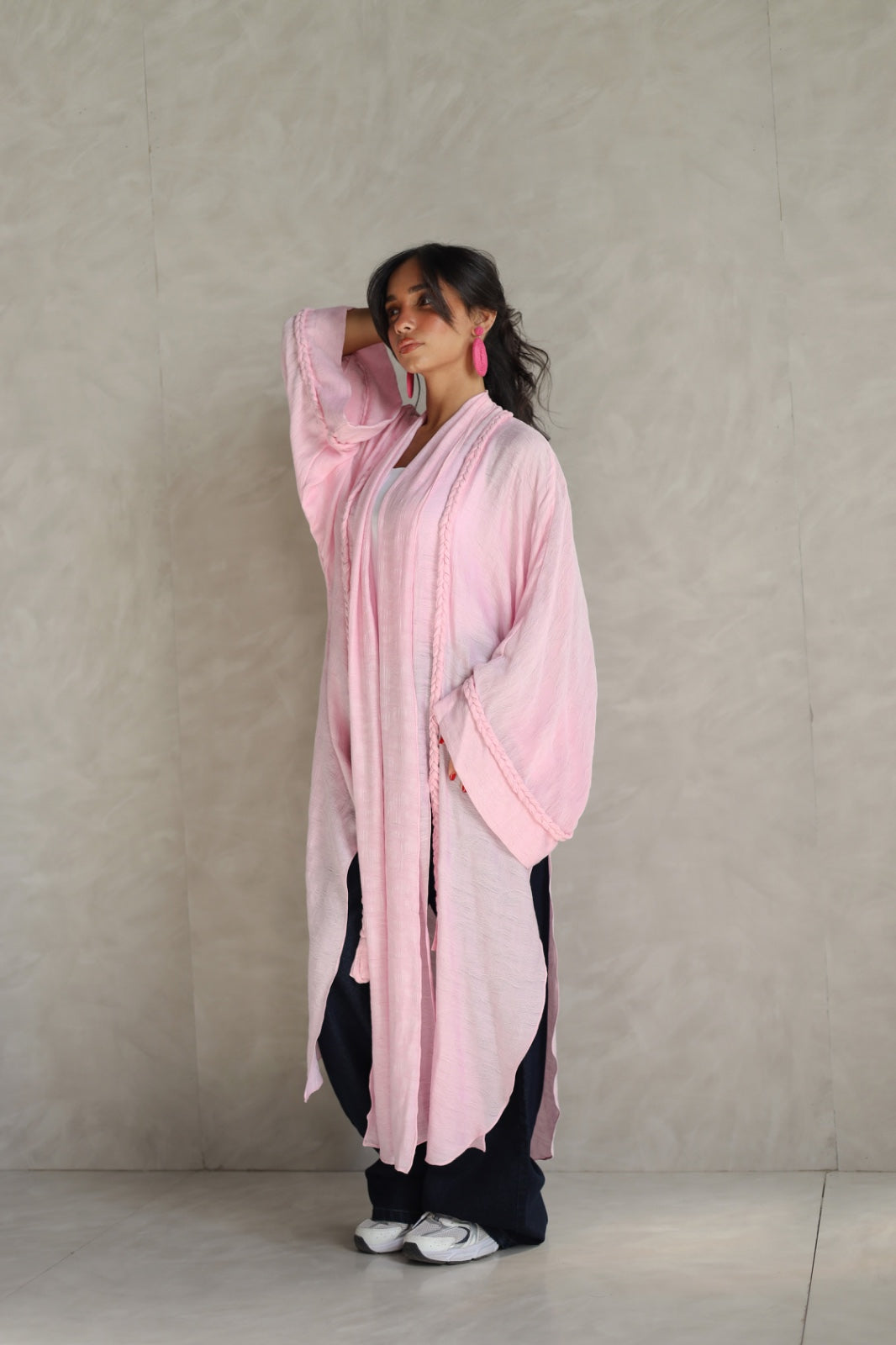 Halo Braids kimono candy pink