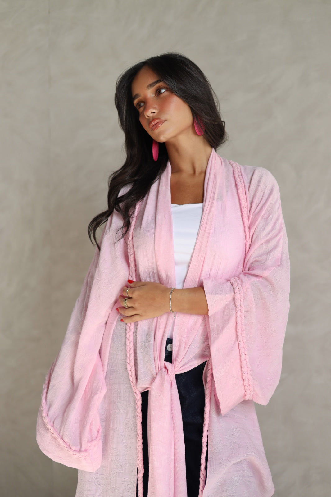 Halo Braids kimono candy pink