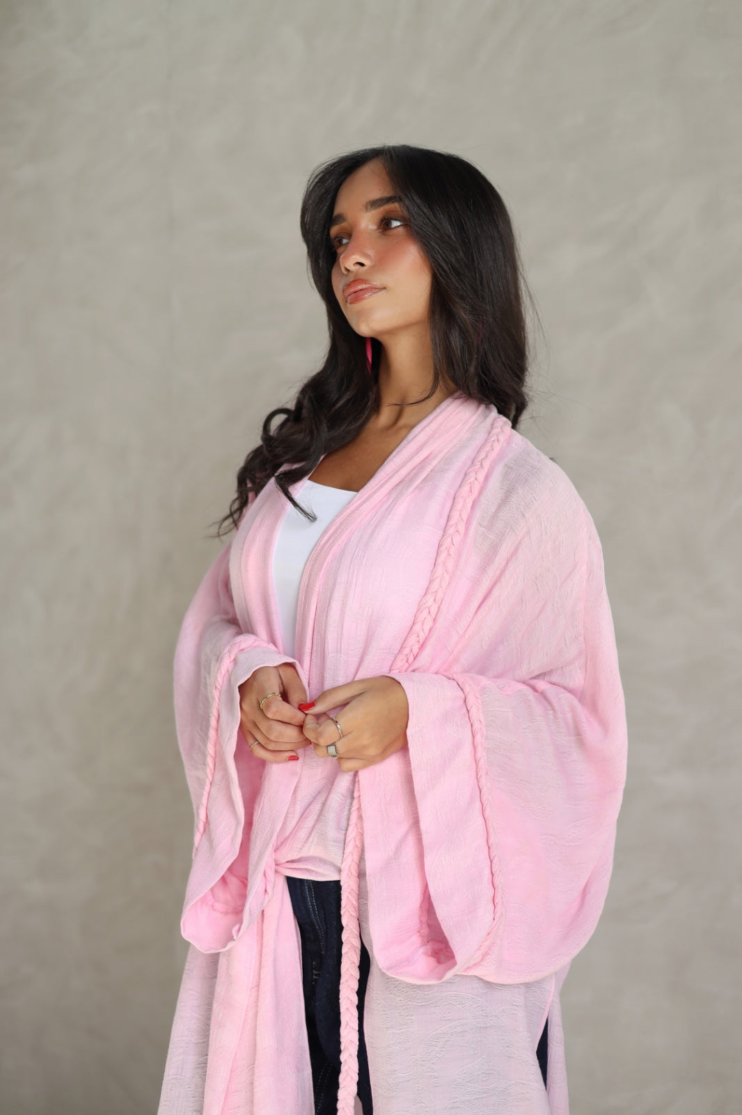 Halo Braids kimono candy pink