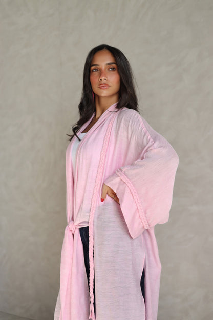 Halo Braids kimono candy pink