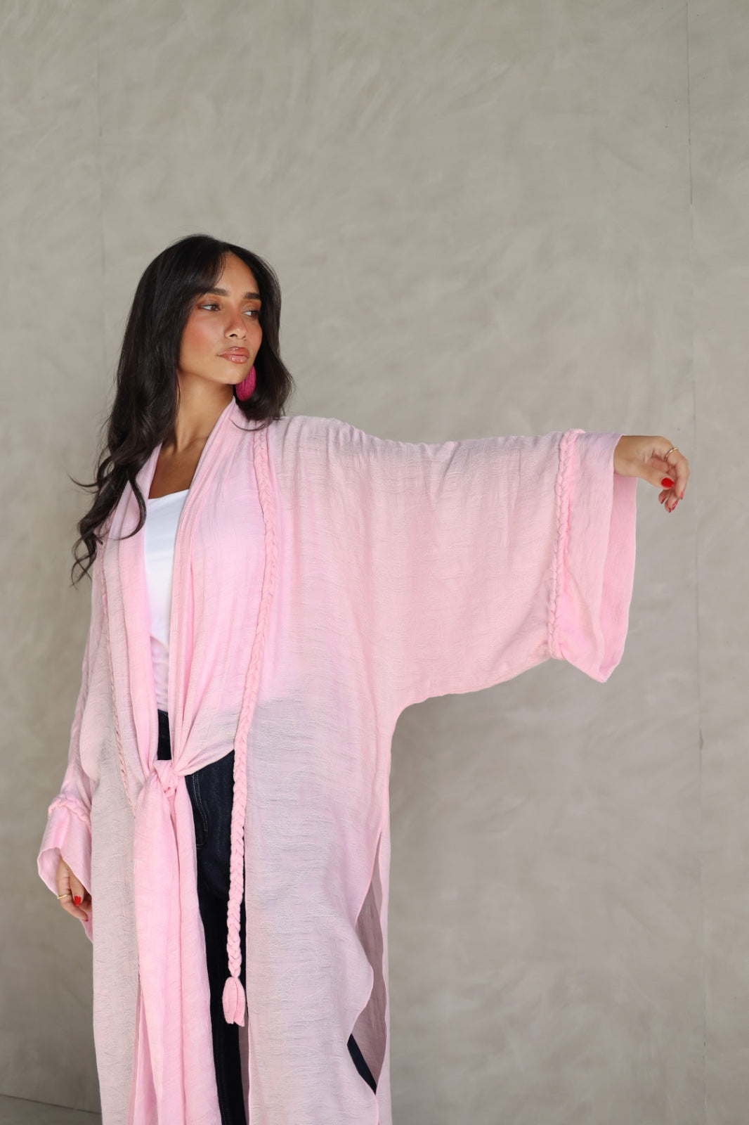 Halo Braids kimono candy pink