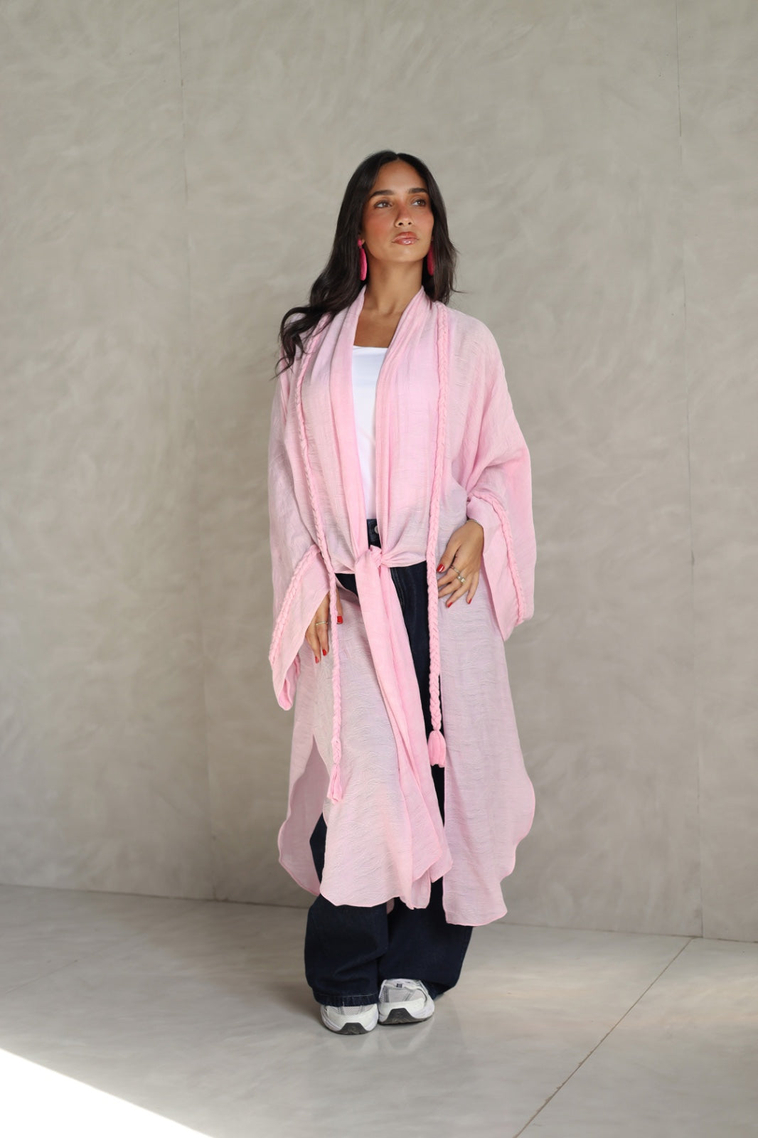 Halo Braids kimono candy pink