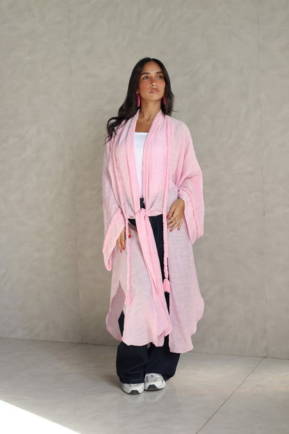 Halo Braids kimono candy pink