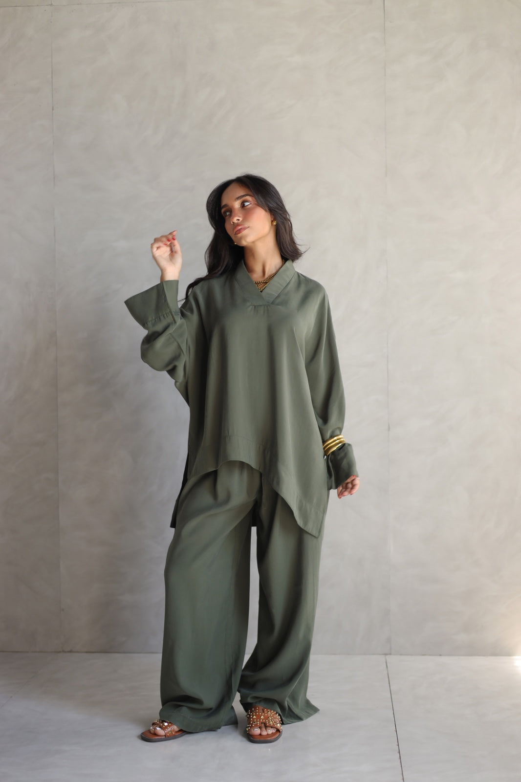 Everyday flow set  deep forest green