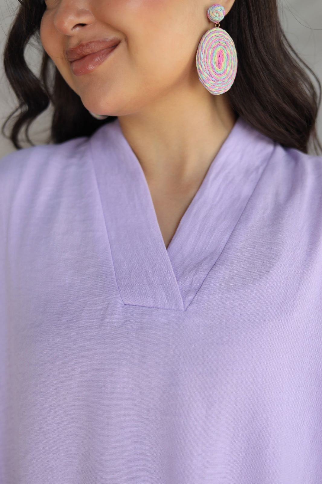 Solea fringe top lilac