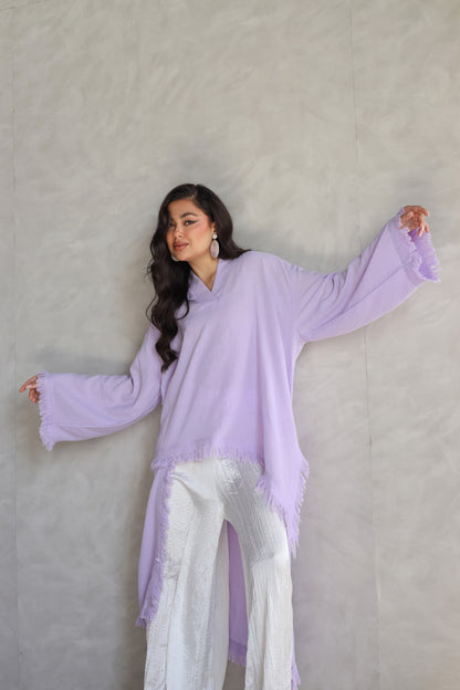 Solea fringe top lilac